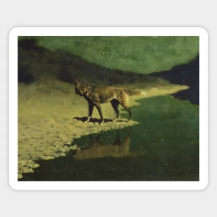 Moonlight, Wolf by Frederic Remington Magnet